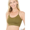thumbnail image 2 of Zenana Women & Plus Cross Back Padded Seamless Bralette Sports Bras with Adjustable Strap, 2 of 3