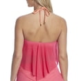 thumbnail image 2 of Women's Coco Reef U66219 Sunset Fade Aura Mesh High Neck Tankini Swim Top (Vivid Pink 34DD), 2 of 2