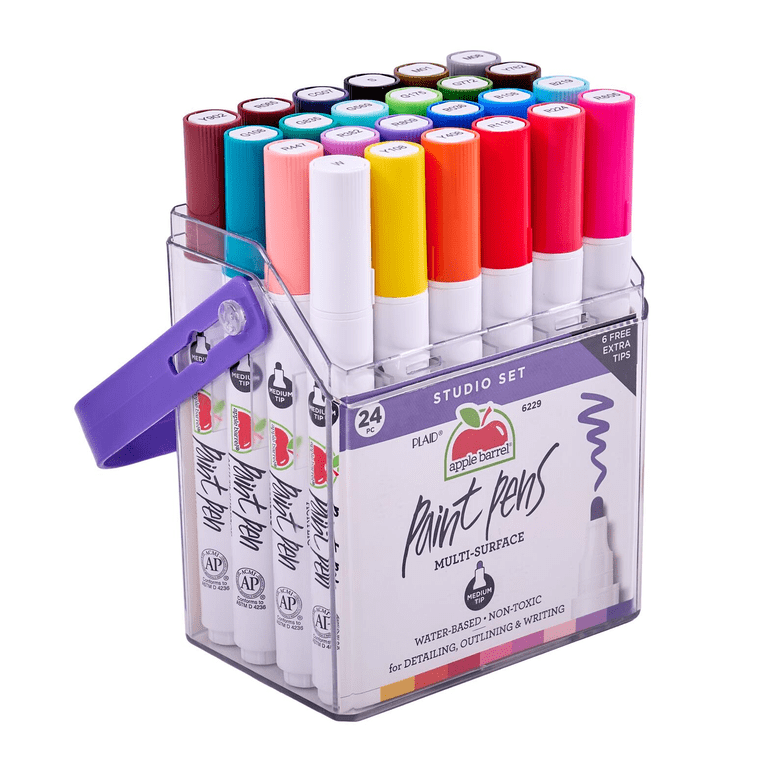 Apple Barrel Multi-Surface Paint Pens, 24-Piece Medium Tip Set photo 3
