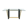 thumbnail image 3 of Kai  Dining Table Black Iron Base with Glass Tabletop, 3 of 10