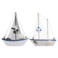 thumbnail image 1 of Shisuyan 2Pcs Mediterranean Style Sailboat Adornment Sailing Boat Decor Chic Ship Model, 1 of 8