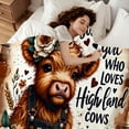 thumbnail image 3 of Highland Cow Gifts for Women Lovers,Warm Flannel Highland Cow Themed Throw Blanket for Couch Sofa 60"X50", 3 of 7