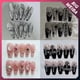 thumbnail image 2 of Uñas postizas de bailarina francesa para manualidades, uñas de Stiletto de cubierta completa, dibujos animados, lindo lazo de boda rosa, Diamante largo, ataúd, 2 of 4