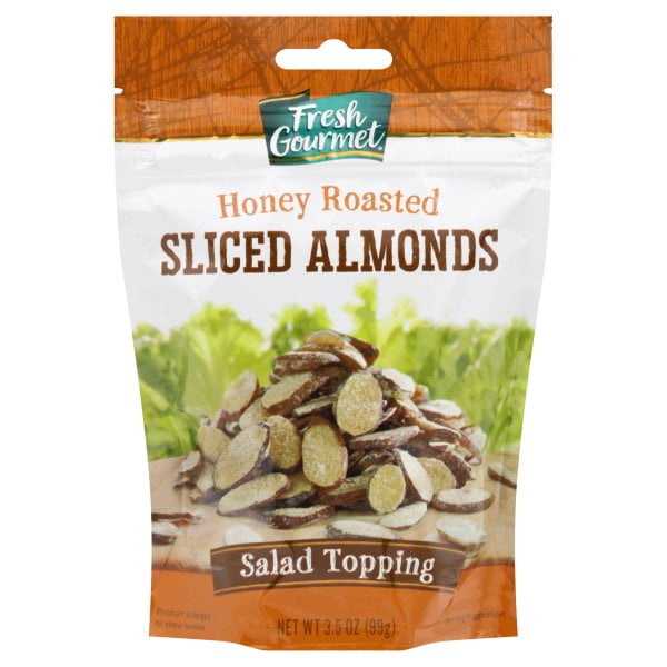 Fresh Gourmet Honey Roasted Sliced Almonds 3 5 Oz Peg Walmart