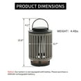 thumbnail image 3 of Outdoor Solar Lights Patio Decorative Lanterns with Handle Aluminum Lantern with Braided Rope,Gray,15.8 Inches, 3 of 5