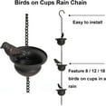 thumbnail image 4 of JGJJUGN Mobile Birds Rain Chain for Gutter Downspout, Decorative Bird Water Feature for Outdoor Garden, Iron Hangings for Yard Decoration, Sturdy Cup Design, Easy Install Garden Ornament, 4 of 5