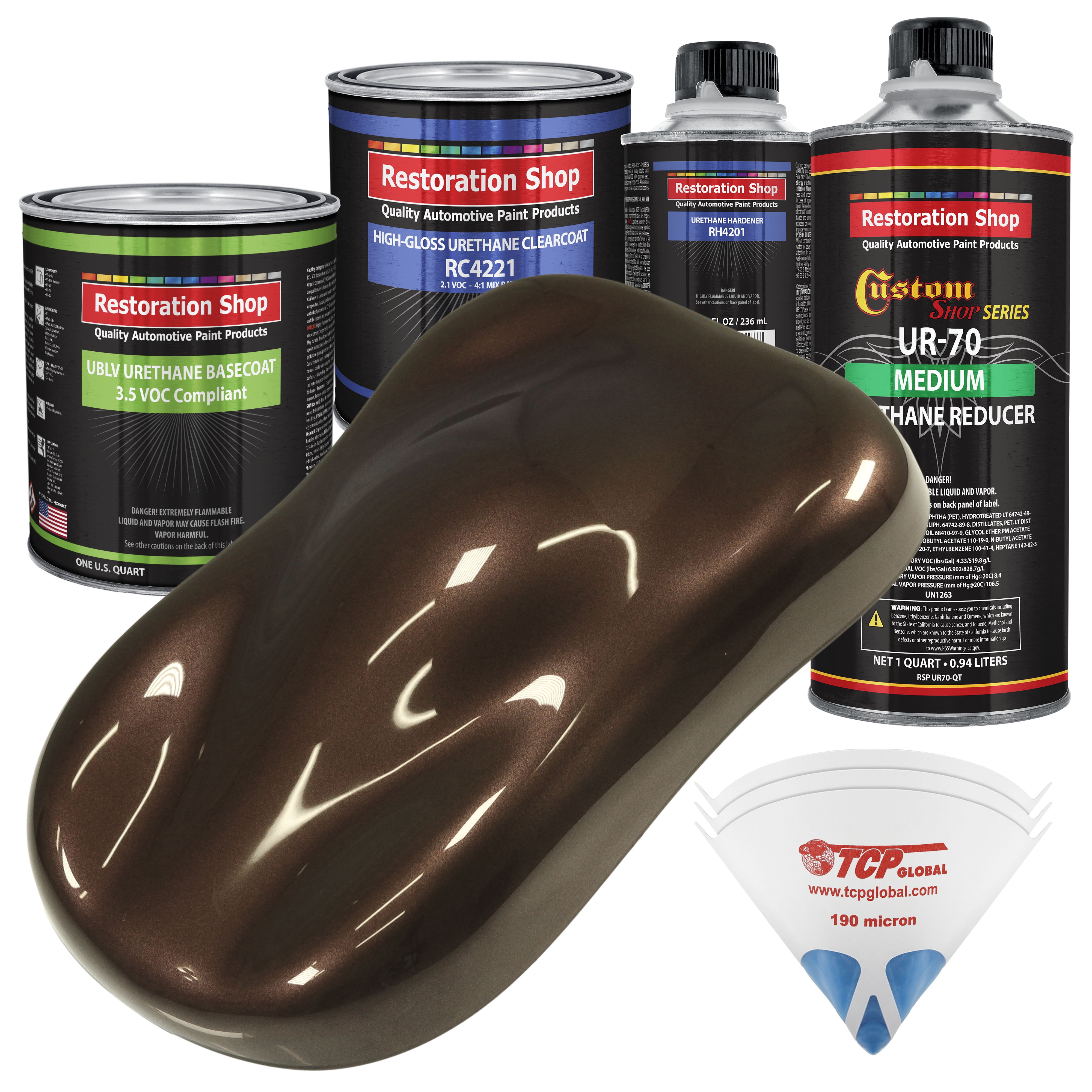 Mahogany Brown Metallic Quart Kit Low VOC URETHANE BASECOAT Car Auto