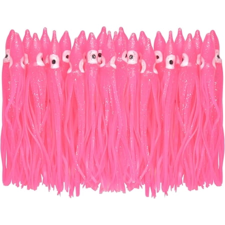 2.75 Fishing Squid Skirts Lures Octopus Skirts Trolling Lures Soft Plastic Fishing Tackle Squid Bait for Saltwater Bass Salmon Trout(30 Pcs)