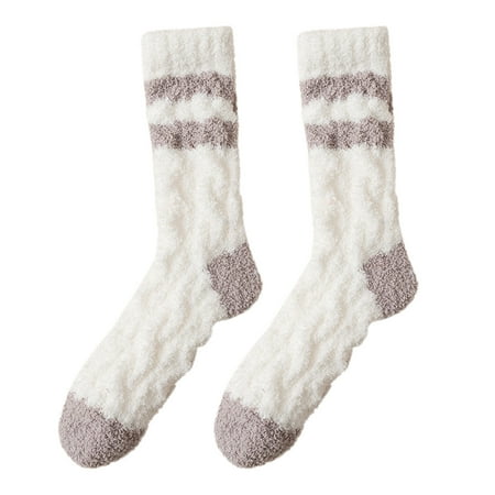 

Womens Winter Socks Autumn And Winter Mid Tube Socks Coral Thickened Warm Stockings Tights E One Size