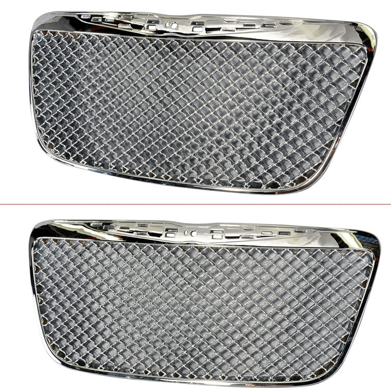 Ikon Motorsports Compatible with 11-14 Chrysler 300 300C B-Style Front Mesh  Grill Grille Chrome - ABS 2011 2012 2013 2014