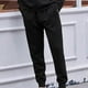 thumbnail image 3 of Pantalones largos de moda para hombre, de color liso, cómodos, informales, con cordón para fitness., 3 of 4