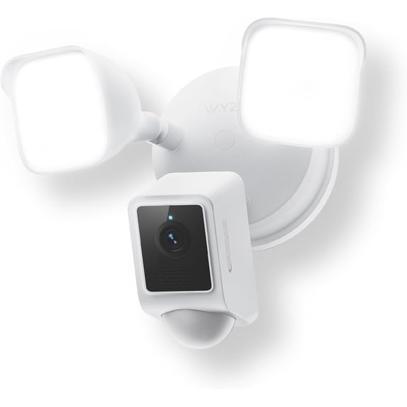 WYZE Floodlight Camera v2, Security Camera Outdoor, 2K HD with Color Night Vision, 2800-Lumen LEDs, 160° Wide View, 105dB Siren, Works with Voice Assistants, Wired