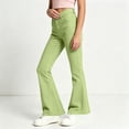 thumbnail image 3 of OGLCCG Girls Flare Pants School Uniform Pants for Girls Kids Twill Bell Bottoms with Pockets,Back To School,Size 13,Green, 3 of 6