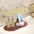 thumbnail image 5 of 2 Tier Bathroom Storage Rack Shower Shelf, Makeup Organizer Desktop Container Counter Vanity Tray for Perfumes Cosmetic Lotions Dresser Beige Brown, 5 of 8