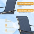 thumbnail image 6 of Memoryfield Outdoor Swivel Bar Stools Set of 2, Bar Height Patio Chairs with High Back & Armrests, Textilene Fabric Bar Stools for Patio, Deck, Backyard & Garden, Blue, 6 of 7