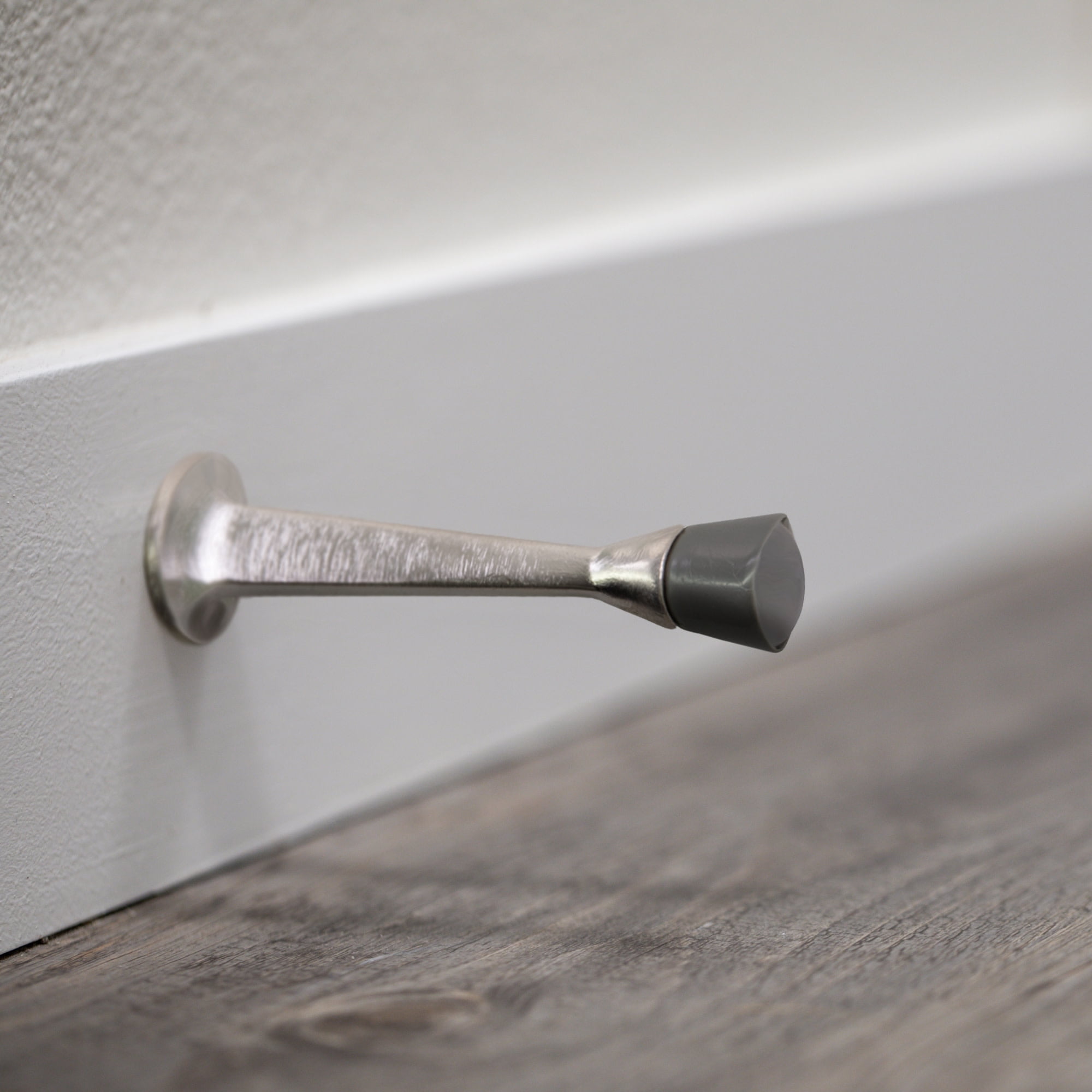 Design House 10-Pack Solid Steel Door Stops with Soft Rubber Tip, Satin Nickel