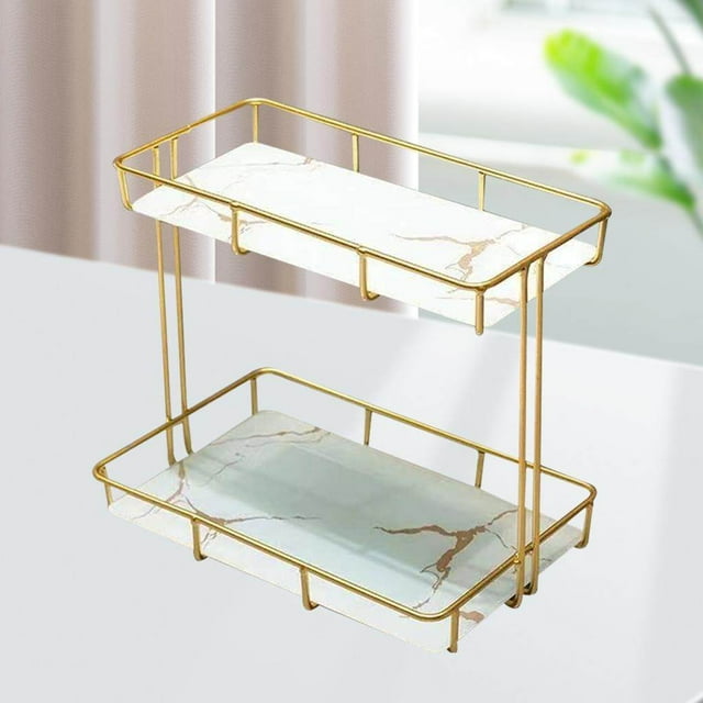 Storage Rack Multi-layer Storage Box Perfume Make Up Storage Rack Jewellery Container Basket L Double Layer White