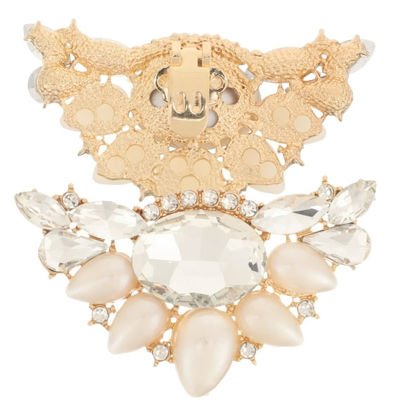 Golden Rhinestone Shoe Clips for Decoration and Style on High Heels or Flats 1 Pair