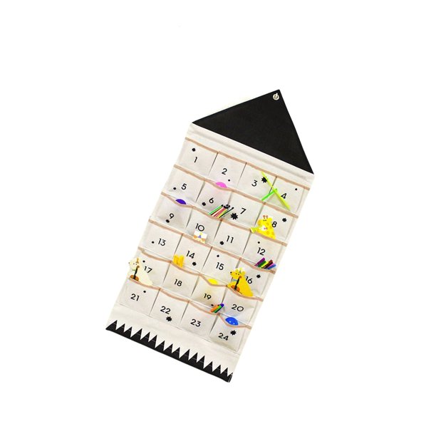 Naiovety Bolsa de artículos varios, calendario de 24 bolsillos, herramienta organizadora reutilizable, bolsa colgante grande montada en la pared, juguete Kits de decoración para fiestas Naiovety HA038363-00