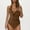 01 Brown, variant on Feimerou Womens One Piece Swimsuits Sexy Halter Ruffle V Neck Tummy Control Bathing Suit Backless Slimming High Waisted Swimwear