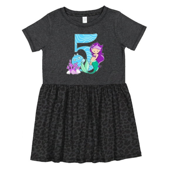 Inktastic Fifth Birthday Mermaid Girls Toddler Dress