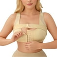 thumbnail image 5 of LLYWEY Wireless Pushup Bra for Women Discounts Comfy Bras Ladies Wire-Free Bra Style-1335 Women Double Support Bra Feature Adult Female T-Shirt Sports Bras Beige 42B, 5 of 6