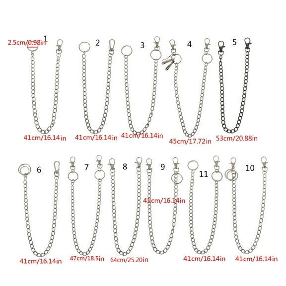 UNTERING Punk 16" Waist Pants Chain Belt Wallet Chain Hip Hop Pocket Chain for / Keyring Waist Chain Anti-lost for Key Chain for