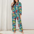 thumbnail image 2 of Sikiie Japanese Koi Women's Long-Sleeve Shirt and Full-Length Bottom Pajama Set (s-xxl)-XX-Large, 2 of 7