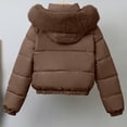 thumbnail image 4 of Levmjia Women's Faux Fur Hooded Puffer Jacket Lined Warm Winter Coat Zip Up Quilted Outerwear with Pockets, 4 of 9
