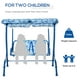 Outsunny 2-Seat Enfants Chaise Oscillante en Plein Air avec Baldaquin Réglable, Bleu – image 3 sur 9