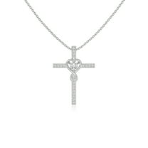 Moissanite Infinity Cross Pendant Necklaces for Women in Sterling Silver, Jewelry Gifts for Her Birthday, Wedding Anniversary, Party, Mothers Day, Christmas, Graduation, Valentines