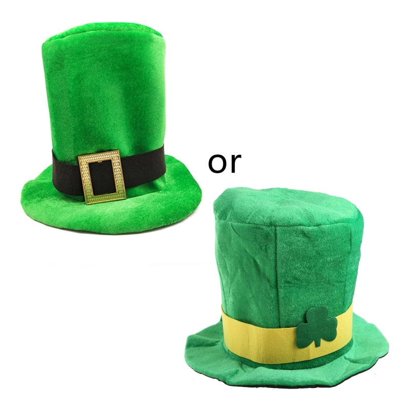 H20440 Adults Shamrock Sequin Green Gangster Hat St Patricks Irish 6/12/18+