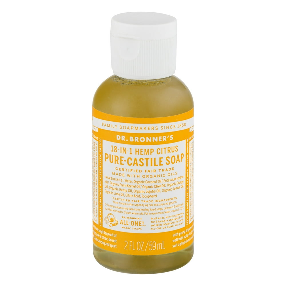 Dr. Bronner's 18In1 Hemp PureCastile Soap Citrus, 2.0 FL OZ