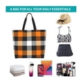 thumbnail image 6 of Naloa Orange Plaid Tote Bag for Women Large Capacity Shoulder Bag for College Work Travel Shopping, 6 of 8