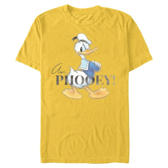 Disney 100 Anniversary Donald Duck D100 Quote Aw Phooey - Short Sleeve Blended T-Shirt for Adults - Customized-Yellow
