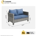 thumbnail image 3 of Vcatnet 1 Piece Outdoor Patio Furniture All-weather Wicker Chairs for Garden, Poolside, Denim Blue, 3 of 7