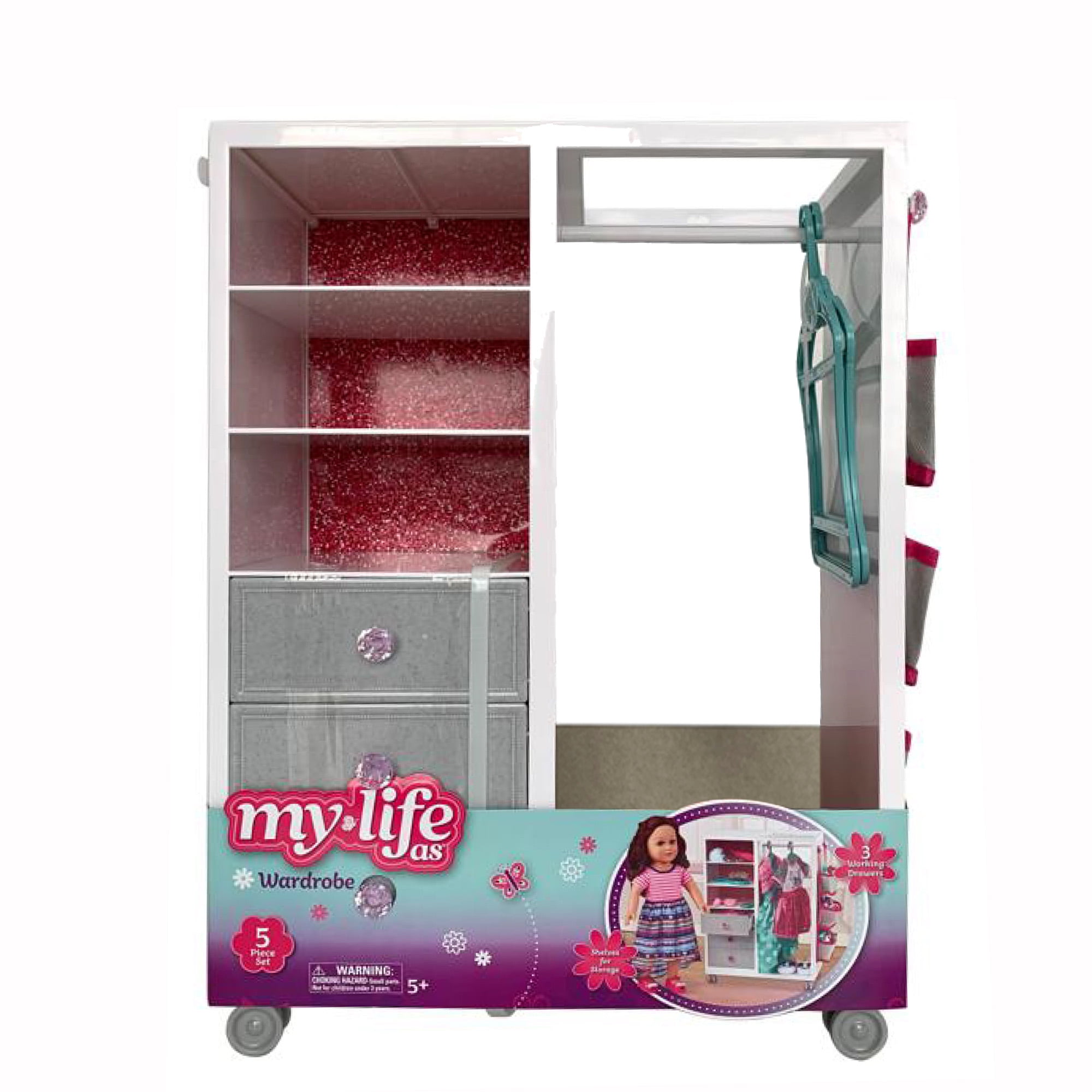 My Life As Plastic Wardrobe Armoire for 18 inch Dolls - New