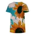 thumbnail image 4 of Hauts pour Femmes Col Rond Imprimé Tournesol Papillon Manches Courtes T-Shirt d'Été pour Femmes, 4 of 4