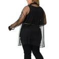 thumbnail image 4 of Unique Bargains Women's Plus Size Shirt Mesh Sheer Long Sleeve Blouses 1X Black, 4 of 6