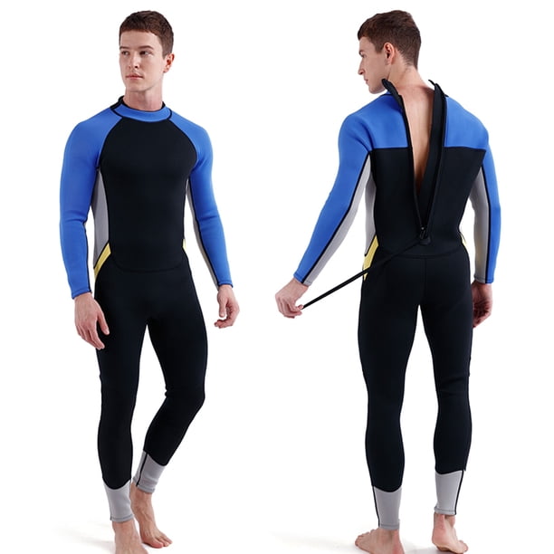 Traje de neopreno de 3 mm para hombre Buceo de cuerpo completo con cremallera trasera