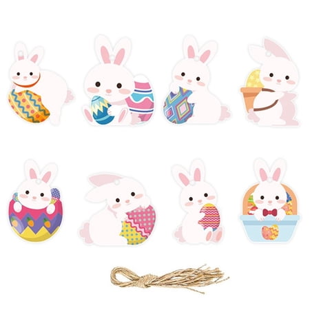 Eespoir Easter Theme Decorative Rabbits Pendants Venue Decoration Props for Party Decoration Supplies Ceiling Hanging Wall Backdrop Spring Celebration(B)