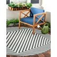 thumbnail image 2 of Unique Loom Outdoor Modern Collection Area Rug - Achromatic (7' 10" Round White and Black), 2 of 11