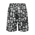 thumbnail image 3 of Men's Pajama Shorts Bottoms with Pockets Soft Lightweight Lounge Sleep Wear Mosaic Cute Skull, 3 of 6