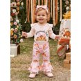 thumbnail image 4 of Cjfdfy Newborn Baby Girl Thanksgiving Outfit Print Long Sleeve Romper Flare Pants And Headband Three-piece Set Funny Homemade Rolls Fall Winter Clothes, 4 of 9