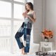 thumbnail image 5 of Balery Indigo Patchwork Quilt Pantalones de pijama para mujer, pijamas ultraligeros, pantalones de estar por casa-Small, 5 of 6