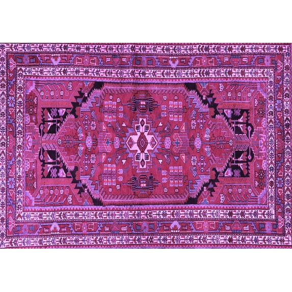Ahgly Company Indoor Rectangle Persian Purple Traditional Area Rugs, 4' x 6'