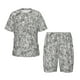 thumbnail image 1 of Fotbe Silver Glitter Pijama Estampada de 2 Piezas para Niños – Ropa de Dormir de Manga Corta Cómoda para Niños y Niñas, Camiseta y Shorts de Algodón-Medium, 1 of 6