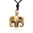 thumbnail image 1 of Elephant Head Ganesh Handmade Brass Charm Necklace Pendant Jewelry With Cotton Cord, 1 of 1