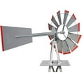 thumbnail image 4 of REKHH 8FT Ornamental Windmill Backyard Garden Decoration Weather Vane, Heavy Duty Metal Wind Mill wIth 4 Legs Design,Gray, 4 of 6