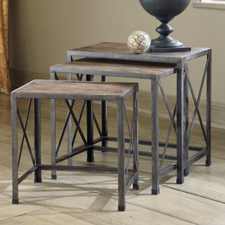 UPC 024052190960 product image for Ashley Vennilux 3 Piece Nesting Tables in Gray and Brown | upcitemdb.com